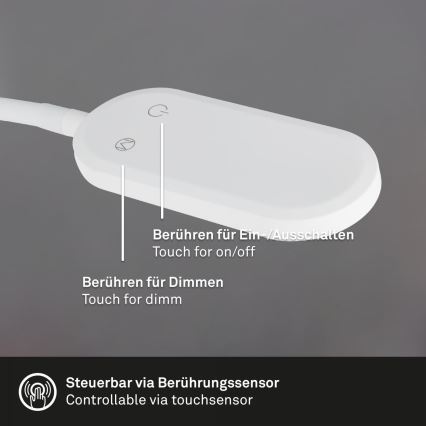 Briloner 2177016 - LED Ljusreglerad vägg flexibel lampa LED/6W/230V vit