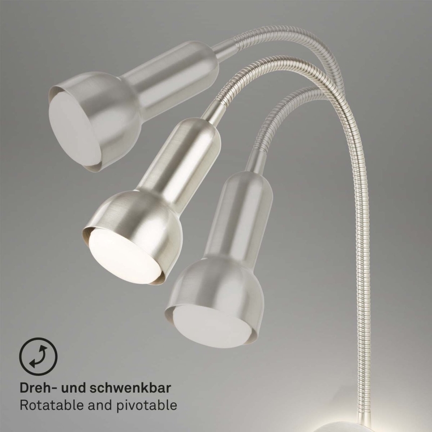 Briloner 2178012 - LED Flexibel vägglampa 1xE14/10W/230V + LED/3W matt krom