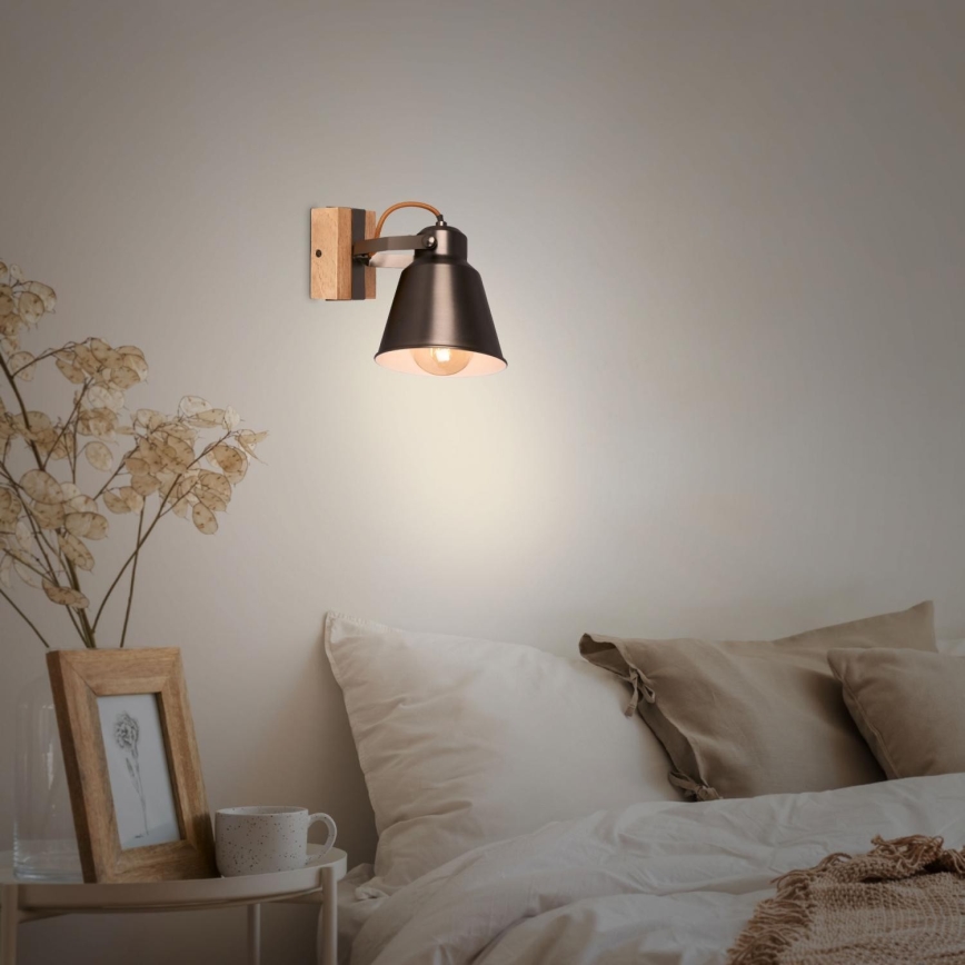 Briloner 2406-014 - Väggspotlight RETRO 1xE27/40W/230V brun