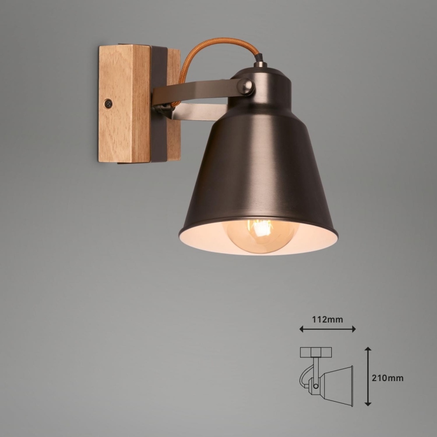 Briloner 2406-014 - Väggspotlight RETRO 1xE27/40W/230V brun