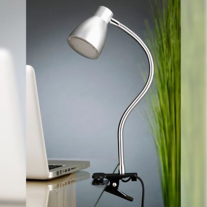 Briloner 2615-014P - LED-lampa med klämma GRIP LED/2,5W/230V silver
