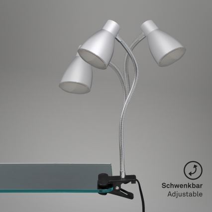 Briloner 2615-014P - LED-lampa med klämma GRIP LED/2,5W/230V silver