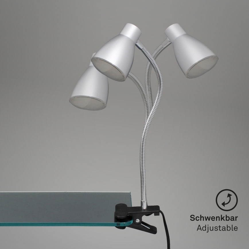 Briloner 2615-014P - LED-lampa med klämma GRIP LED/2,5W/230V silver