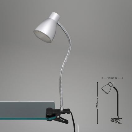 Briloner 2615-014P - LED-lampa med klämma GRIP LED/2,5W/230V silver