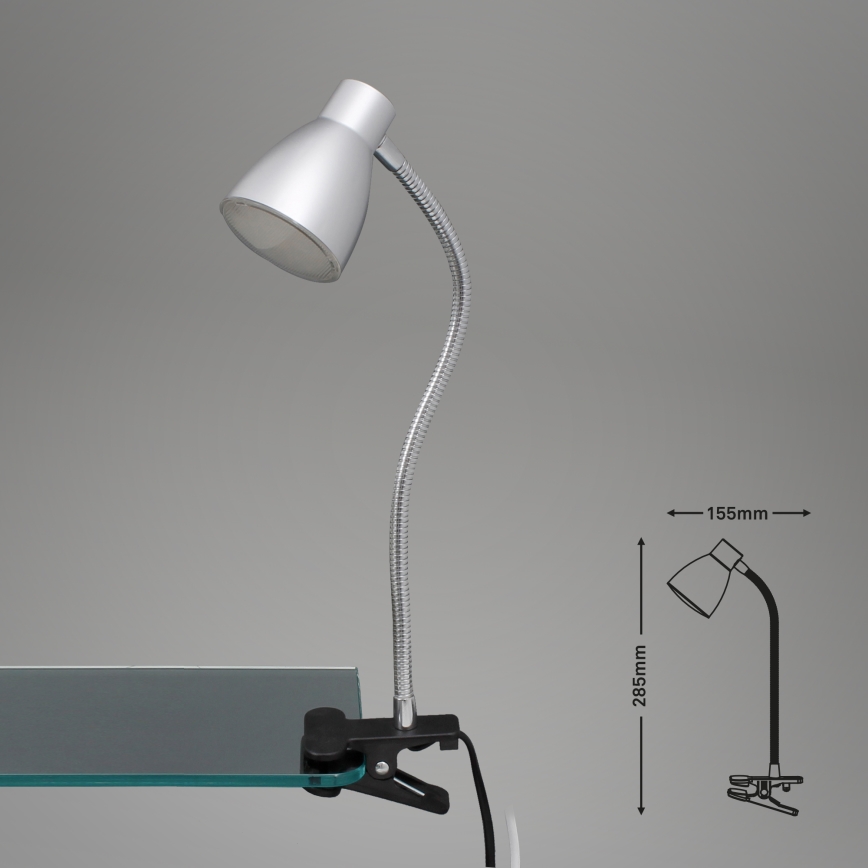 Briloner 2615-014P - LED-lampa med klämma GRIP LED/2,5W/230V silver