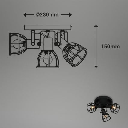 Briloner 2669-035 - Spotlight RETRO 3xE14/25W/230V