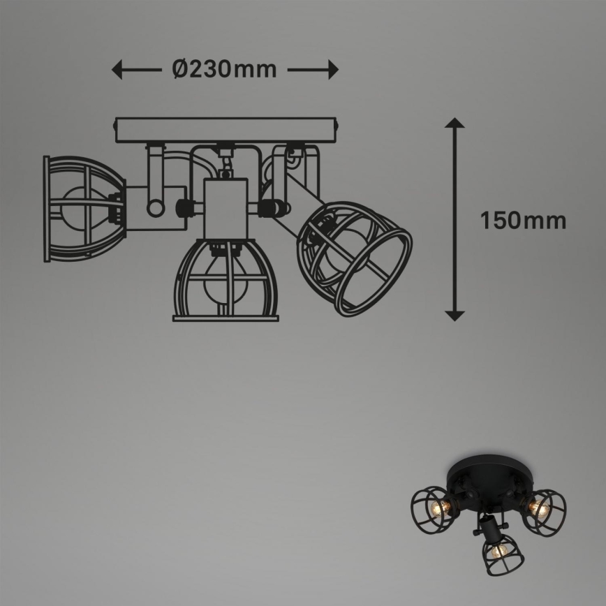 Briloner 2669-035 - Spotlight RETRO 3xE14/25W/230V