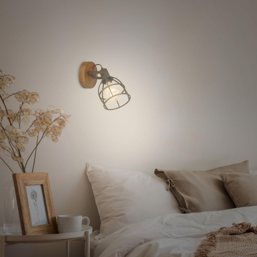 Briloner 2670-014 - Väggspotlight RETRO 1xE27/25W/230V brun