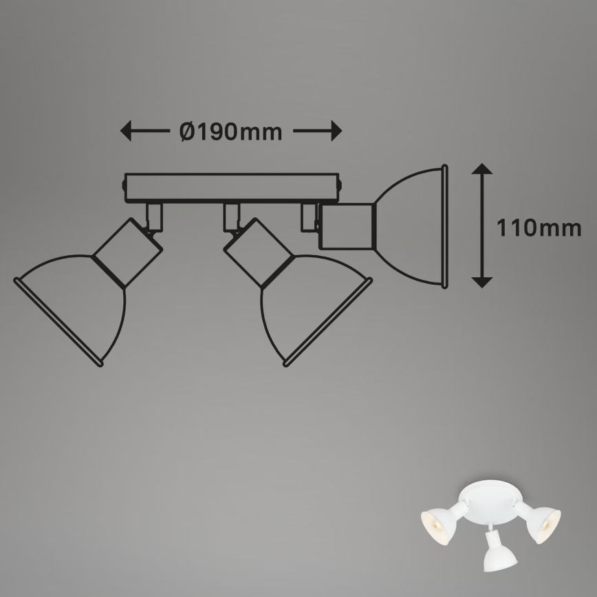 Briloner 2674-036 - Spotlight RETRO 3xE14/25W/230V vit