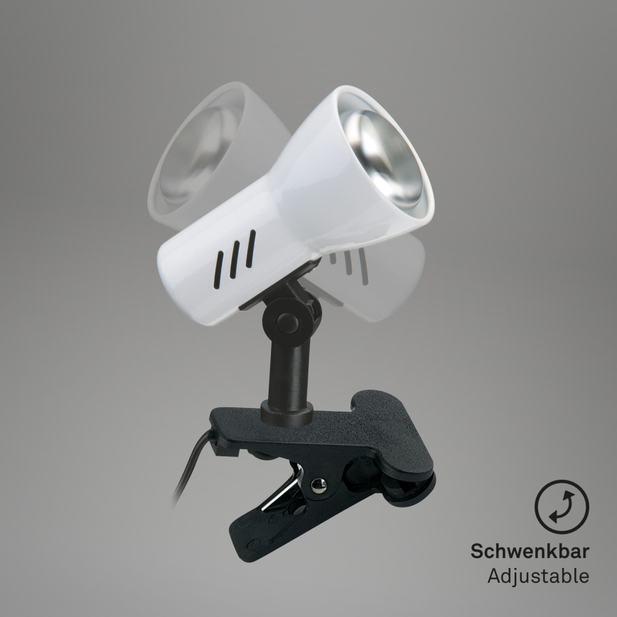 Briloner 2794/016P - Lampa med klämma 1xE14/40W/230V svart/vit