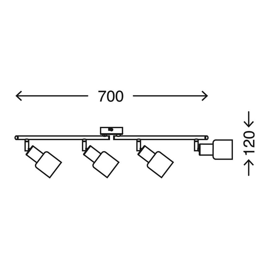 Briloner 2826-042 - Spotlight SPOT 4xE14/6W/230V matt krom