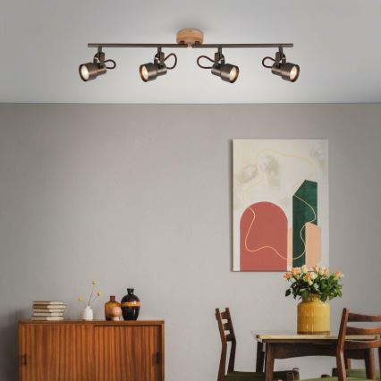 Briloner 2872-045 - LED spotlight TAHUN 4xGU10/5W/230V 3000K brun