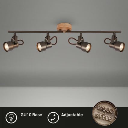 Briloner 2872-045 - LED spotlight TAHUN 4xGU10/5W/230V 3000K brun