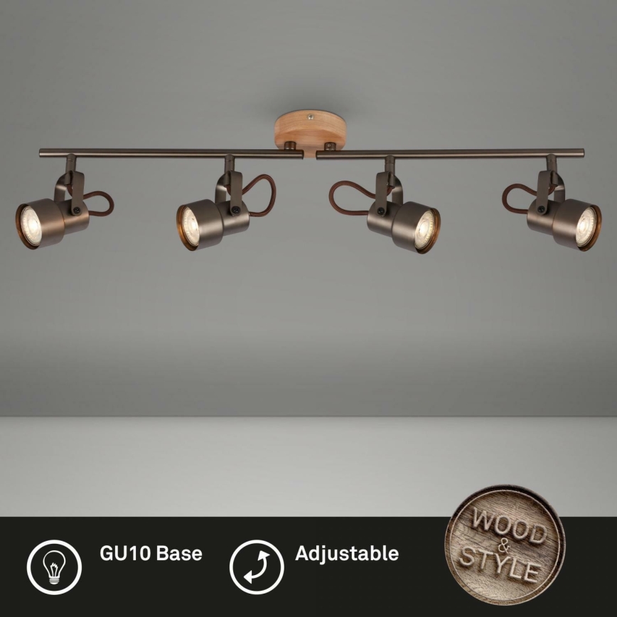 Briloner 2872-045 - LED spotlight TAHUN 4xGU10/5W/230V 3000K brun