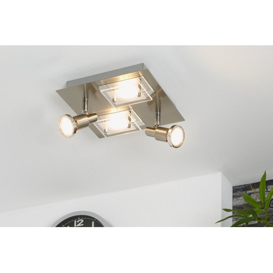 Briloner 2879-042 - LED Taklampa COMBINATA 2xGU10/3W + 2xLED/5W/230V