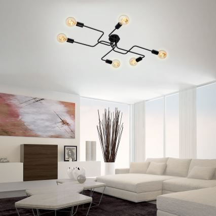 Briloner 2887-065 - Fäst ljuskrona FARETTO 6xE27/60W/230V