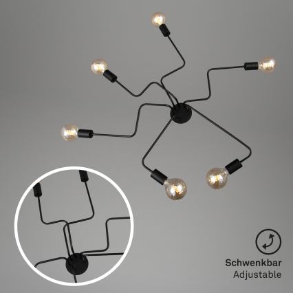 Briloner 2887-065 - Fäst ljuskrona FARETTO 6xE27/60W/230V