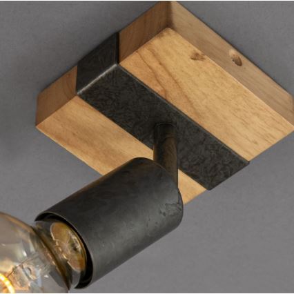 Briloner 2900-011 - Väggspotlight WOOD BASIC 1xE27/25W/230V