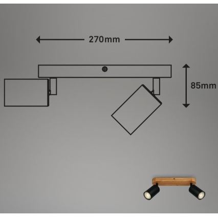 Briloner 2922-025 - Spotlight SPOT 2xGU10/9W/230V
