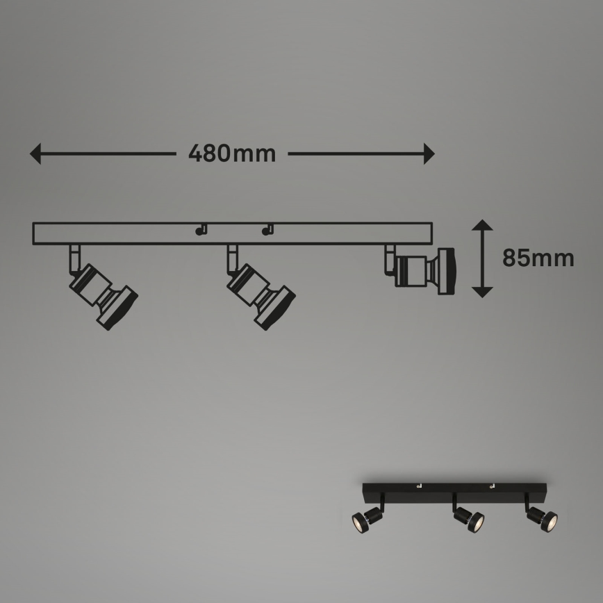 Briloner 2926-035 - LED-spotarmatur 3xGU10/4,9W/230V
