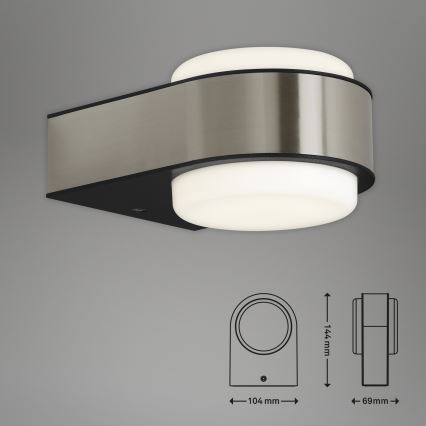 Briloner 3035-012- LED vägglampa för utomhusbruk HANAU LED/6,5W/230V IP44 matt krom