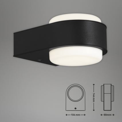 Briloner 3035-015 - LED Utomhus Vägglampa HANAU LED/6,5W/230V IP44 svart