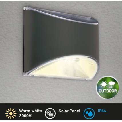 Briloner 3133015 - LED solcellsvägglampa LED/2W/3,7V IP44 3000K 300 mAh