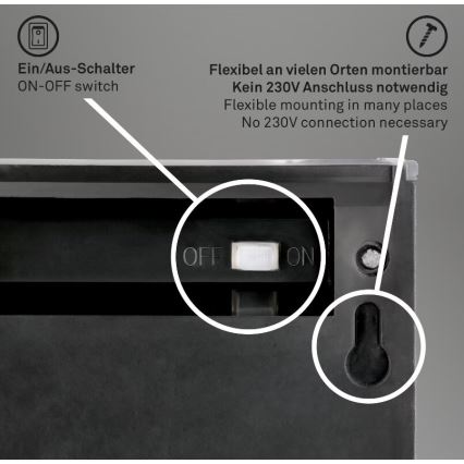 Briloner 3133015 - LED solcellsvägglampa LED/2W/3,7V IP44 3000K 300 mAh