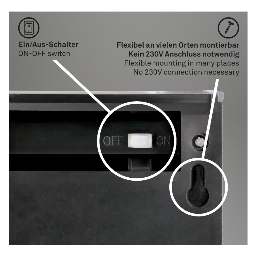 Briloner 3133015 - LED solcellsvägglampa LED/2W/3,7V IP44 3000K 300 mAh