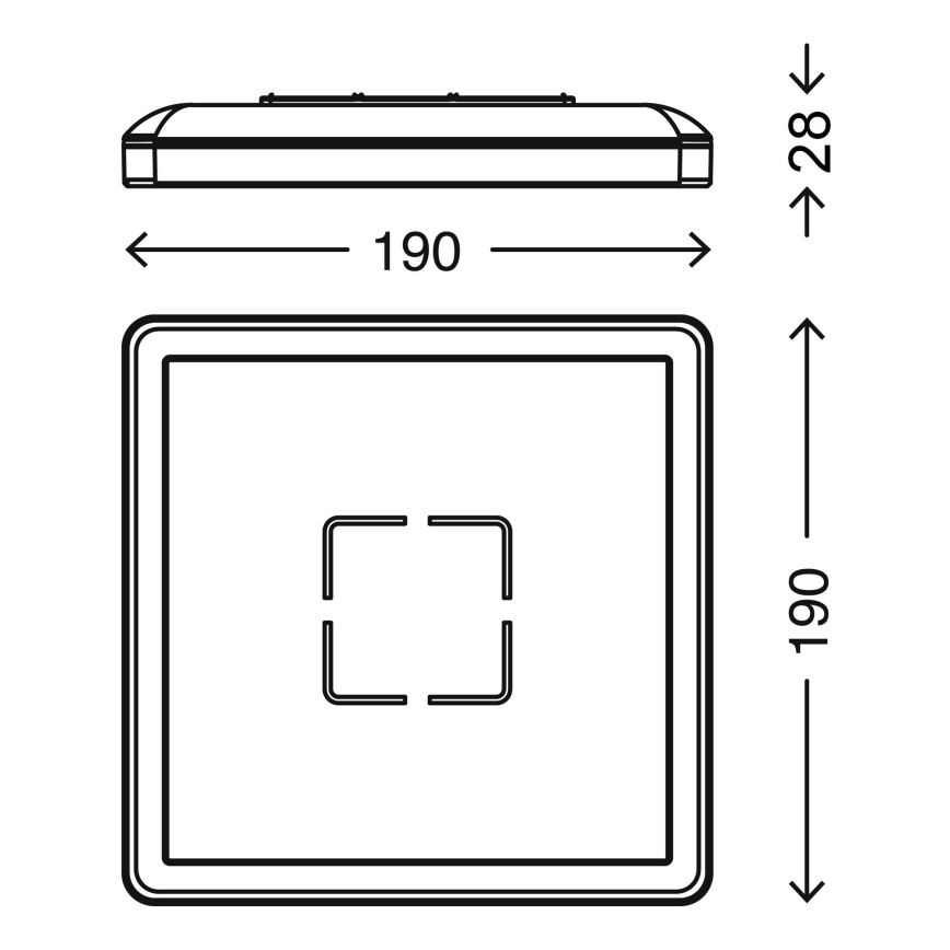 Briloner 3174-014 - LED taklampa FREE LED/12W/230V 19x19 cm