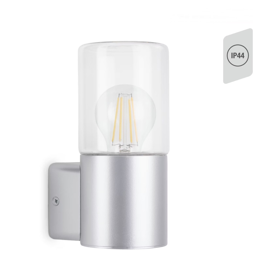 Briloner 320504TF - Vägglampa för utomhusbruk 1xE27/12W/230V IP44 silver