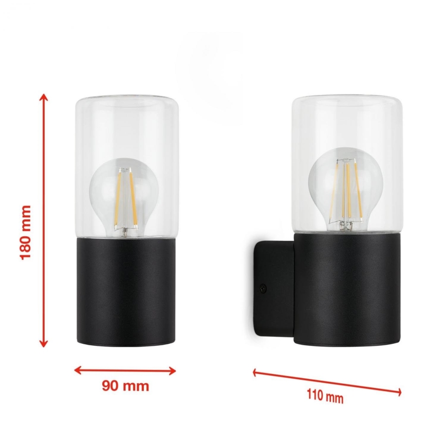 Briloner 320505TF - Vägglampa för utomhusbruk 1xE27/12W/230V IP44 svart