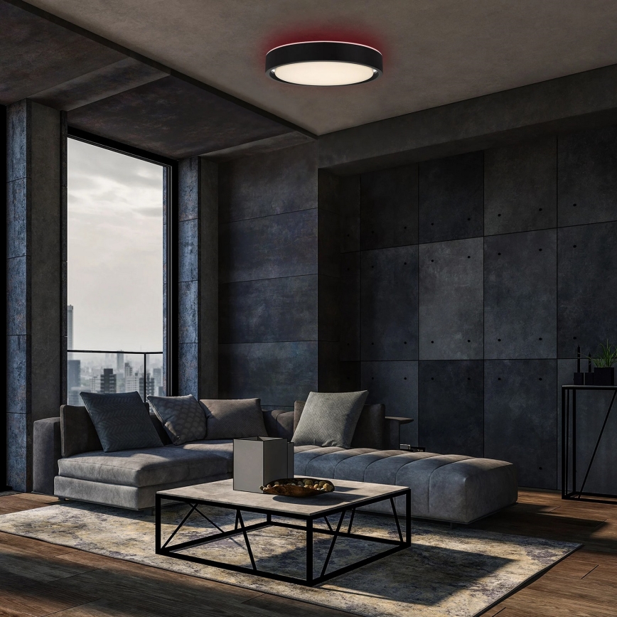 Briloner 3227-015 - LED RGB dimbar taklampa med sensor TALENA LED/24W/230V svart + fjärrkontroll