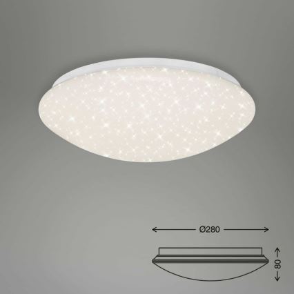 Briloner 3373-016 - STARRY dimbar LED-taklampa, 15 W/230 V, 3000-6500 K, Ø 28 cm, vit + fjärrkontroll