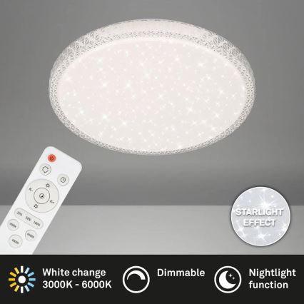 Briloner 3412-016 - Dimmbar taklampa STAR SKY LED/24W/230V 3000/4000/6000K Ø 39 cm + fjärrkontroll