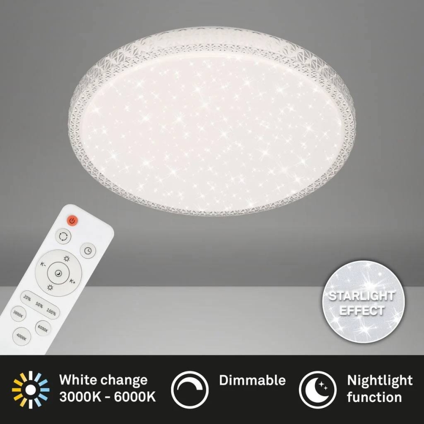 Briloner 3412-016 - Dimmbar taklampa STAR SKY LED/24W/230V 3000/4000/6000K Ø 39 cm + fjärrkontroll