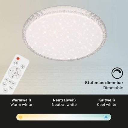 Briloner 3412-016 - Dimmbar taklampa STAR SKY LED/24W/230V 3000/4000/6000K Ø 39 cm + fjärrkontroll