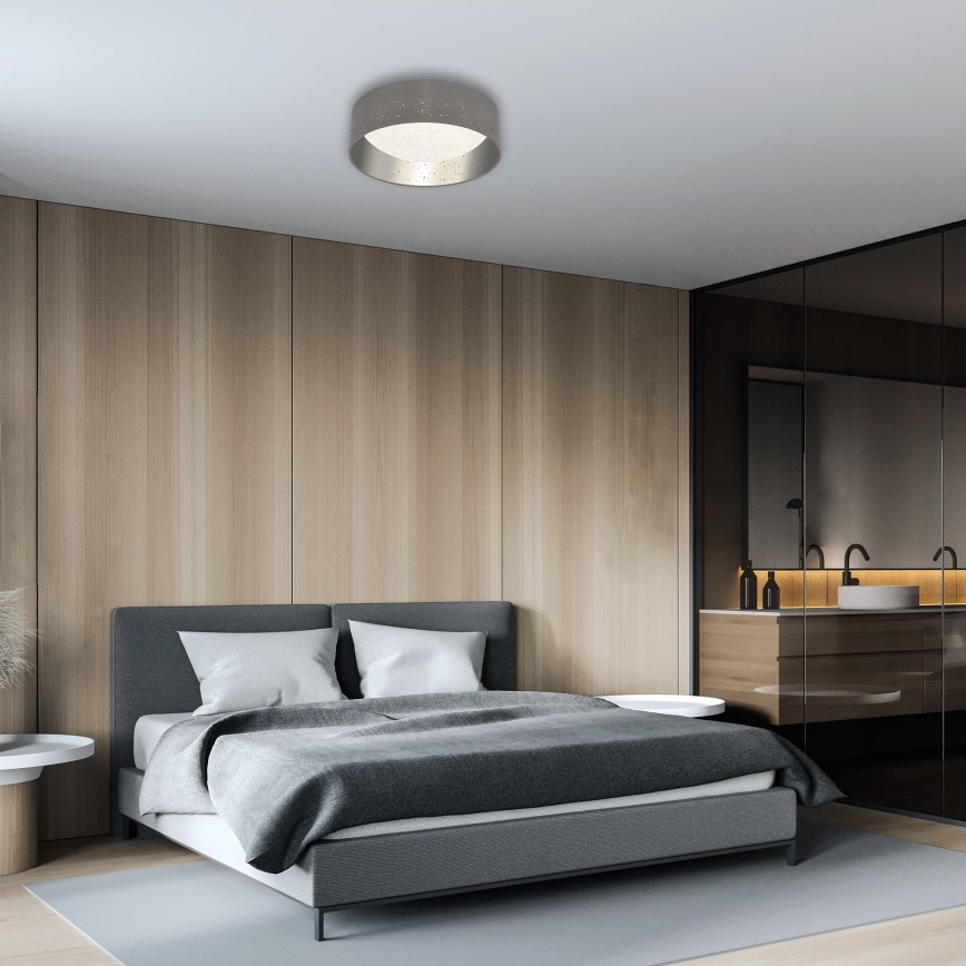 Briloner 3482014 - LED Taklampa MAILA STARRY LED/12W/230V grå/silver