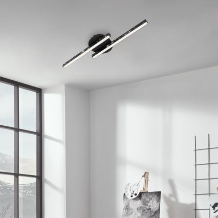 Briloner 3517-025 - LED fäst ljuskrona REY 2xLED/6W/230V svart