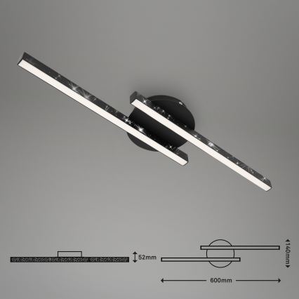 Briloner 3517-025 - LED fäst ljuskrona REY 2xLED/6W/230V svart