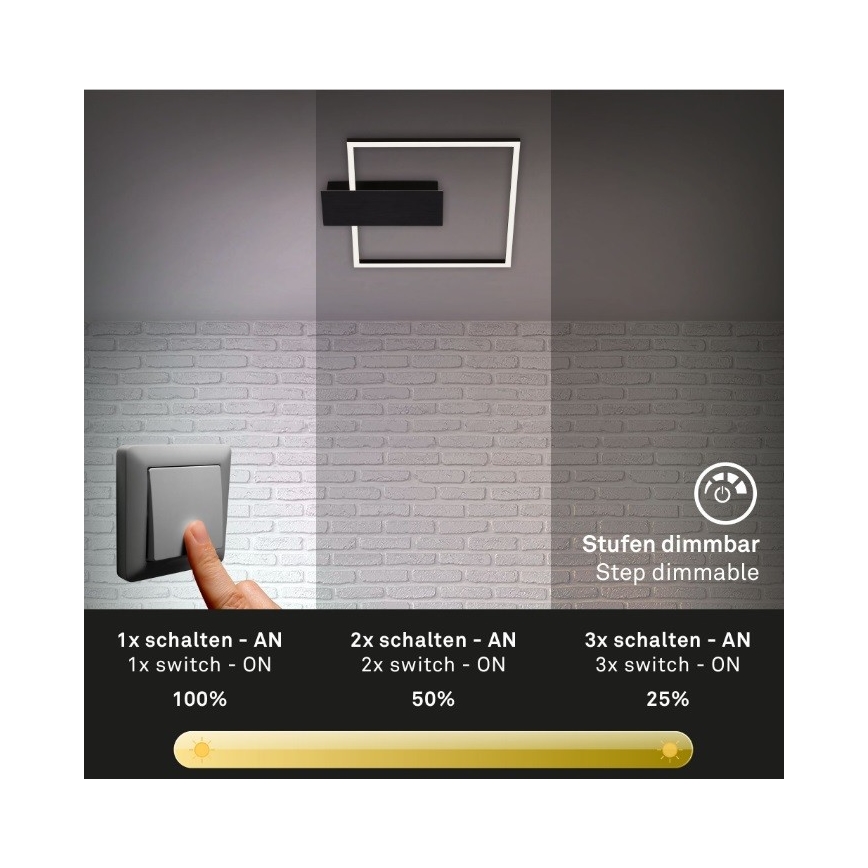 Briloner 3544-015 - LED Dimbar taklampa NICO LED/12W/230V svart