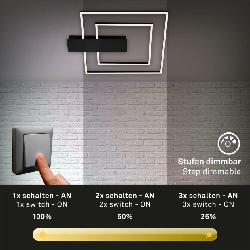 Briloner 3545-015 - LED Dimbar taklampa NICO LED/25W/230V svart