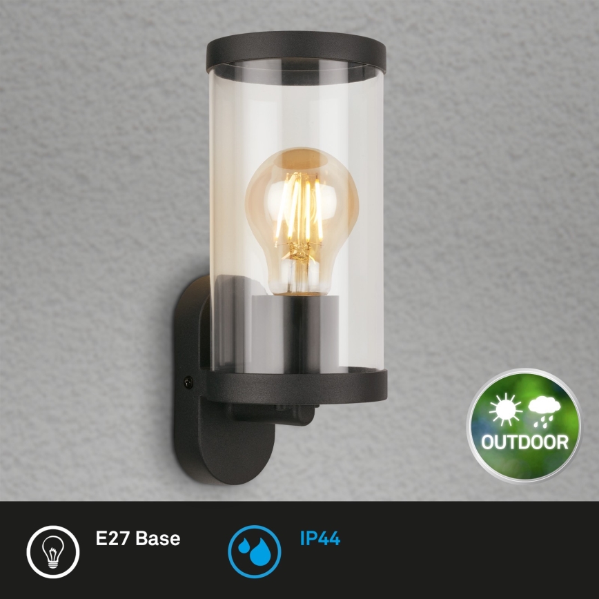 Briloner 3600-015 - Vägglampa för utomhusbruk KAIRO 1xE27/12W/230V IP44 svart