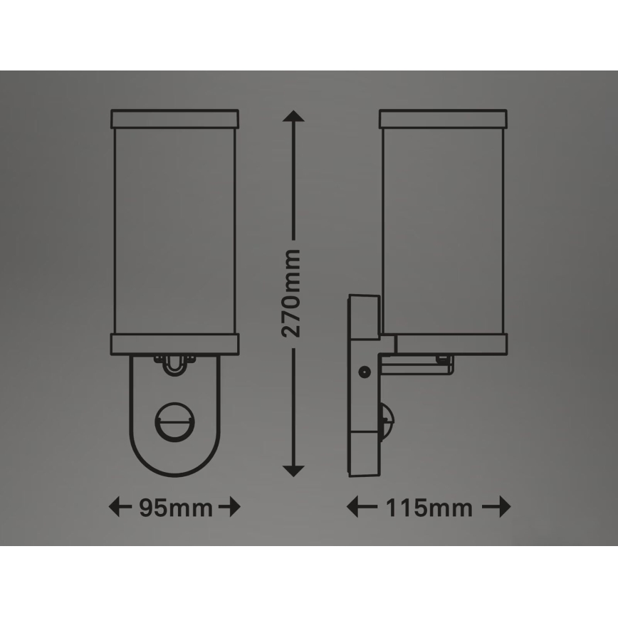 Briloner 3628-016 - Utomhus vägglampa med sensor KAIRO 1xE27/12W/230V IP44 vit