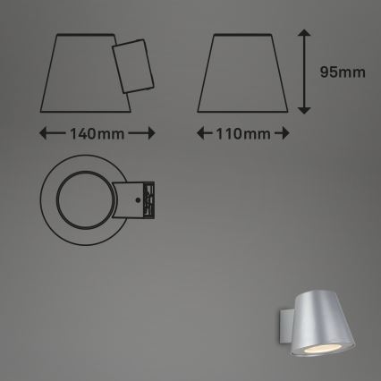 Briloner 3645-014 - LED vägglampa för utomhusbruk NEAPEL 1xGU10/4,9W/230V IP44