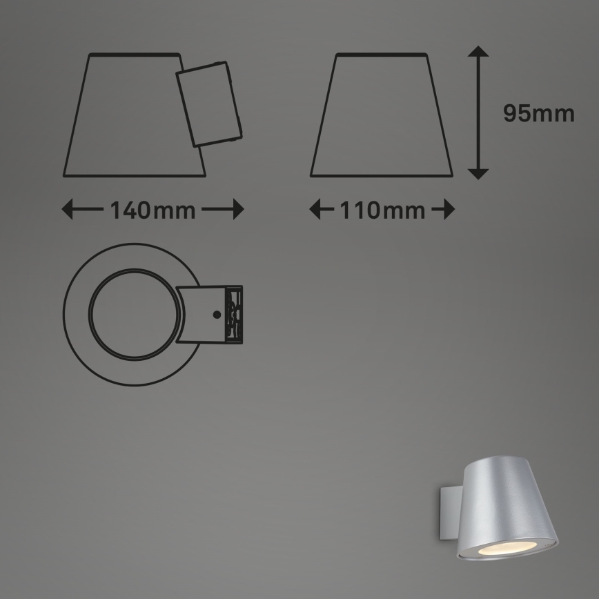 Briloner 3645-014 - LED vägglampa för utomhusbruk NEAPEL 1xGU10/4,9W/230V IP44