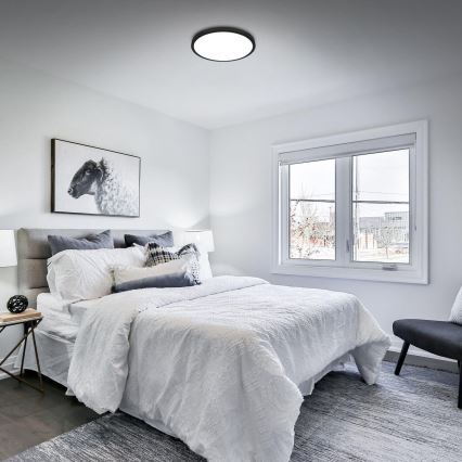 Briloner 3709-015 - LED RGBW Dimbar taklampa LED/22W/230V 4000K diameter 38 cm svart + fjärrkontroll