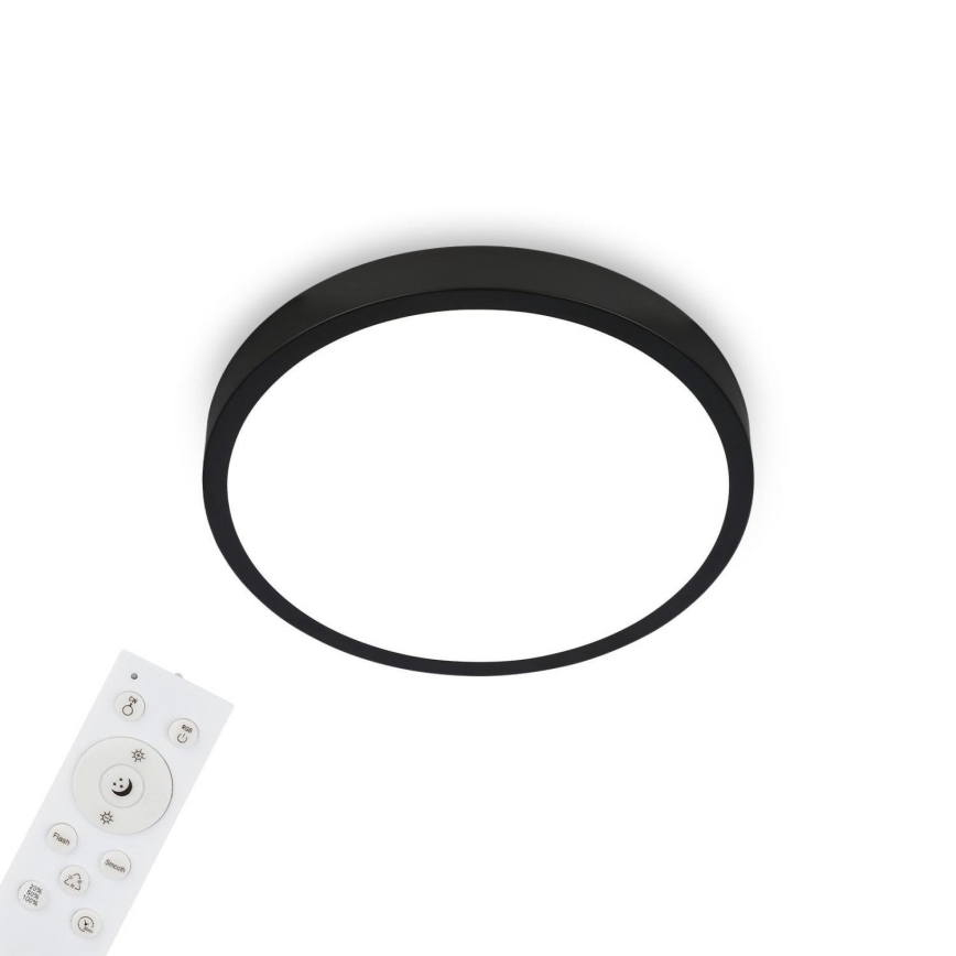 Briloner 3709-015 - LED RGBW Dimbar taklampa LED/22W/230V 4000K diameter 38 cm svart + fjärrkontroll