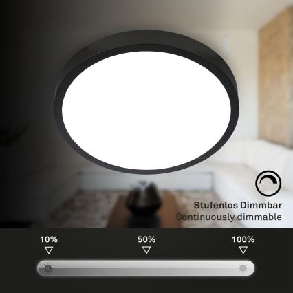 Briloner 3709-015 - LED RGBW Dimbar taklampa LED/22W/230V 4000K diameter 38 cm svart + fjärrkontroll