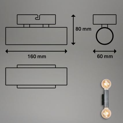 Briloner 3710-024 - Retro vägglampa 2xE27/10W/230V